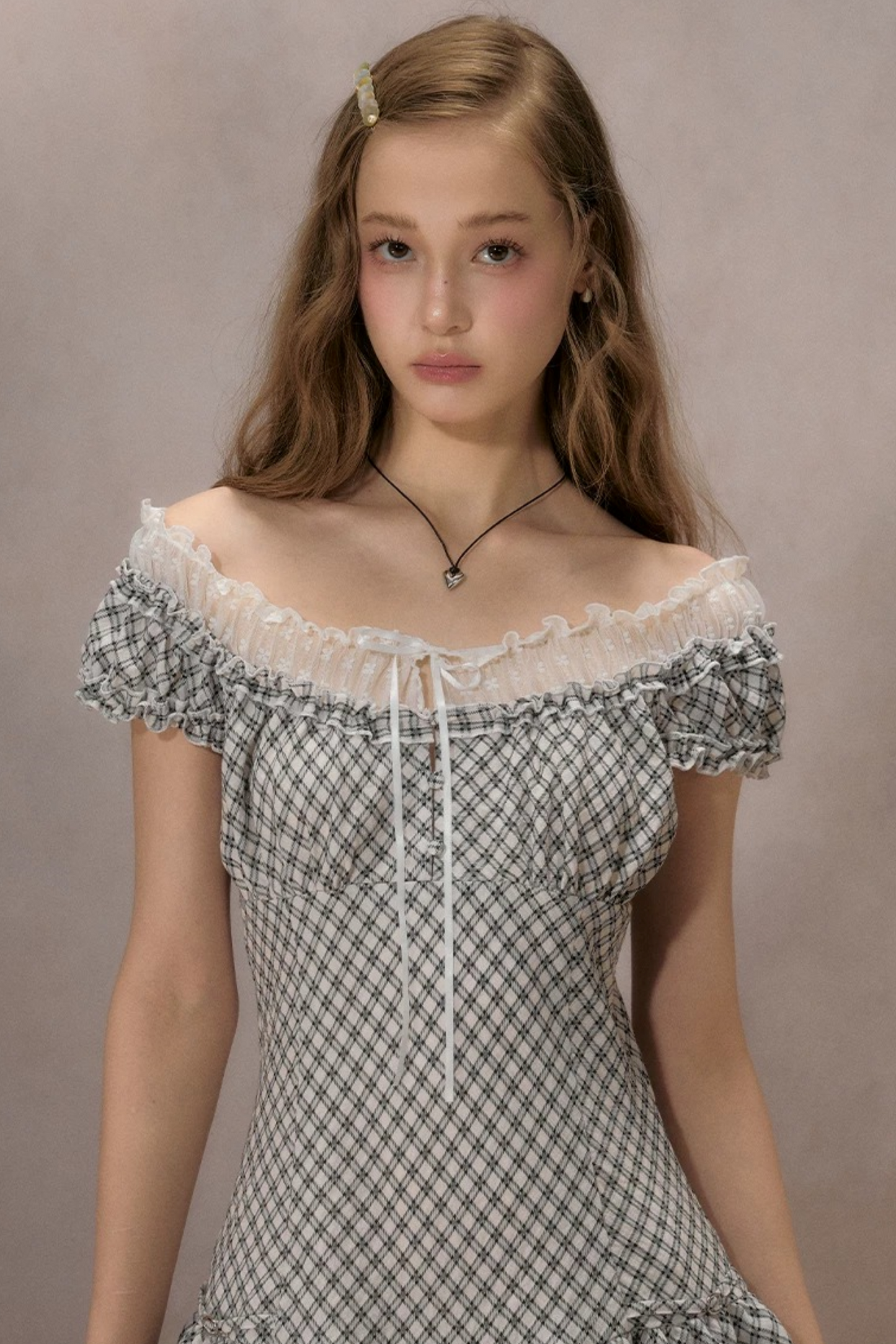 Sunny Sky Lace Plaid Dress