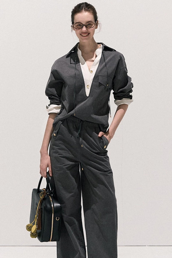 High Sense Cotton Shirt With Pants Set-Up
