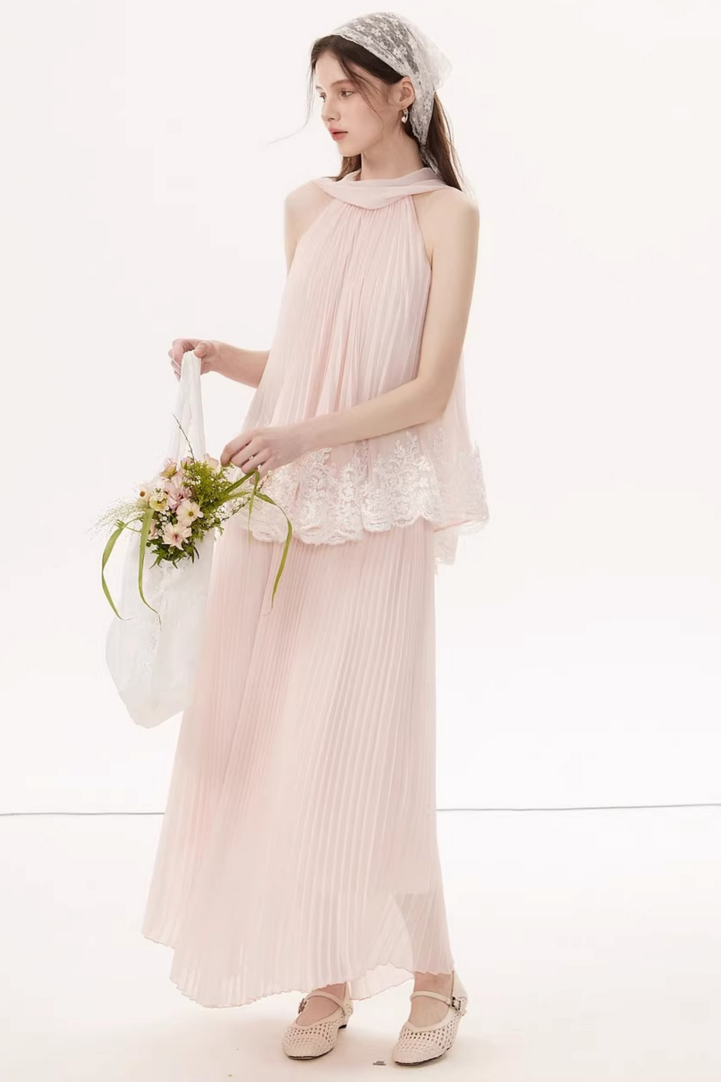 Embroidered Lace A-Line Dress