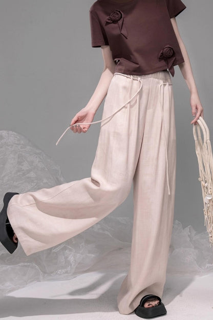 T-shirt sophistiqué bleu glace marron rose