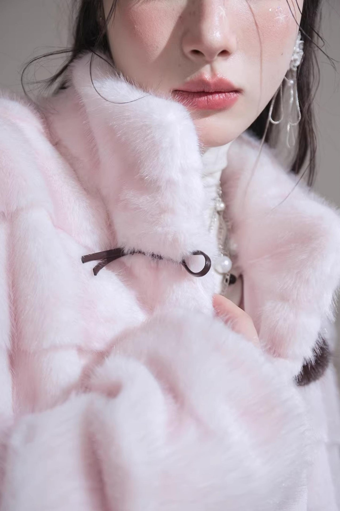 Peach Mousse Fox Fur Jacket