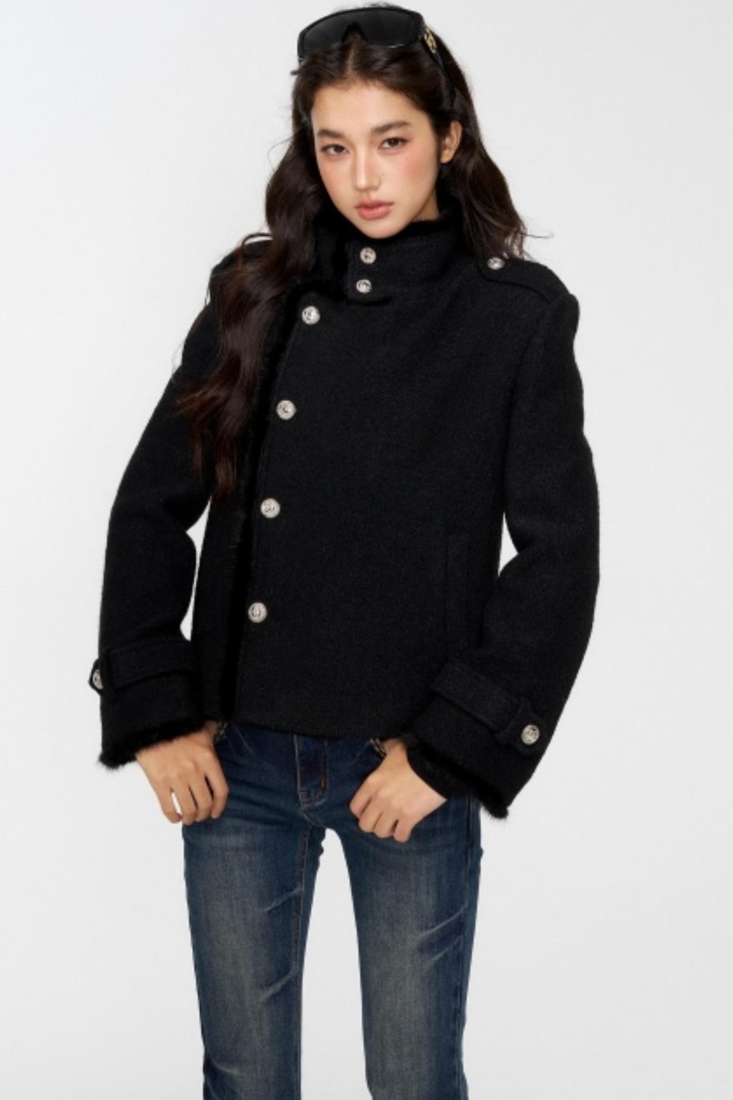 Exquisite Woolen Turtleneck Jacket