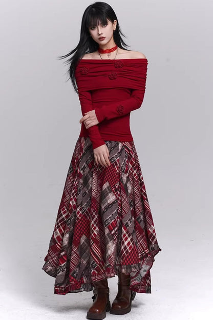 Stunning Red Off-Shoulder Top