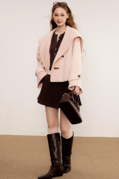 Woolen Shawl Collar Coat