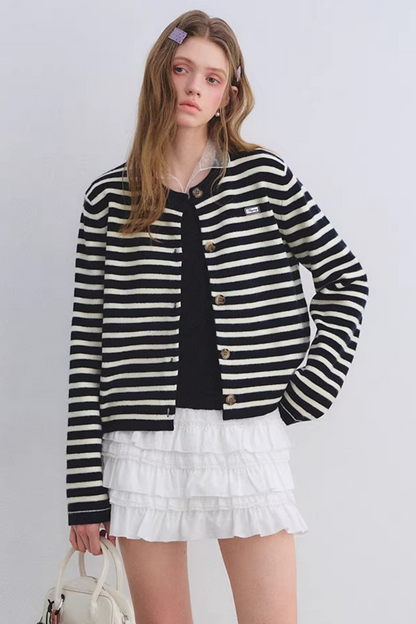 Wool Blend Retro Cardigan