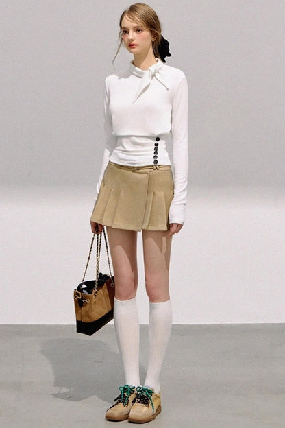 Versatile Pleated Tunic Knit Top