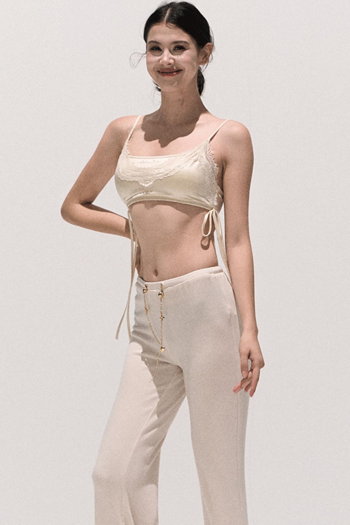 Lace Paneled Satin Inner Top