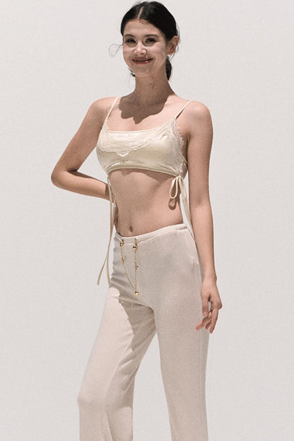 Lace Paneled Satin Inner Top