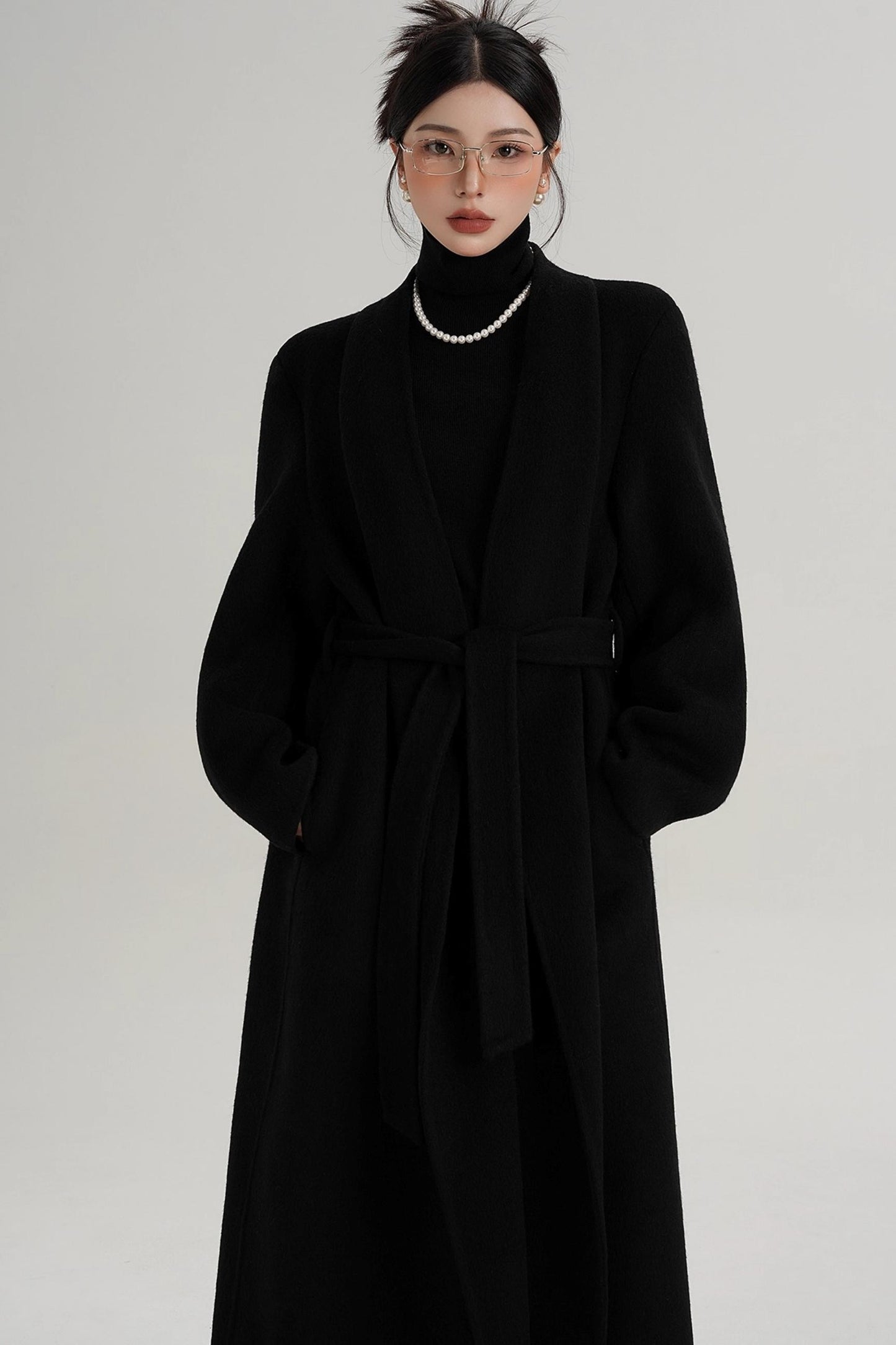 Elegant Double-Sided Long Wool Coat
