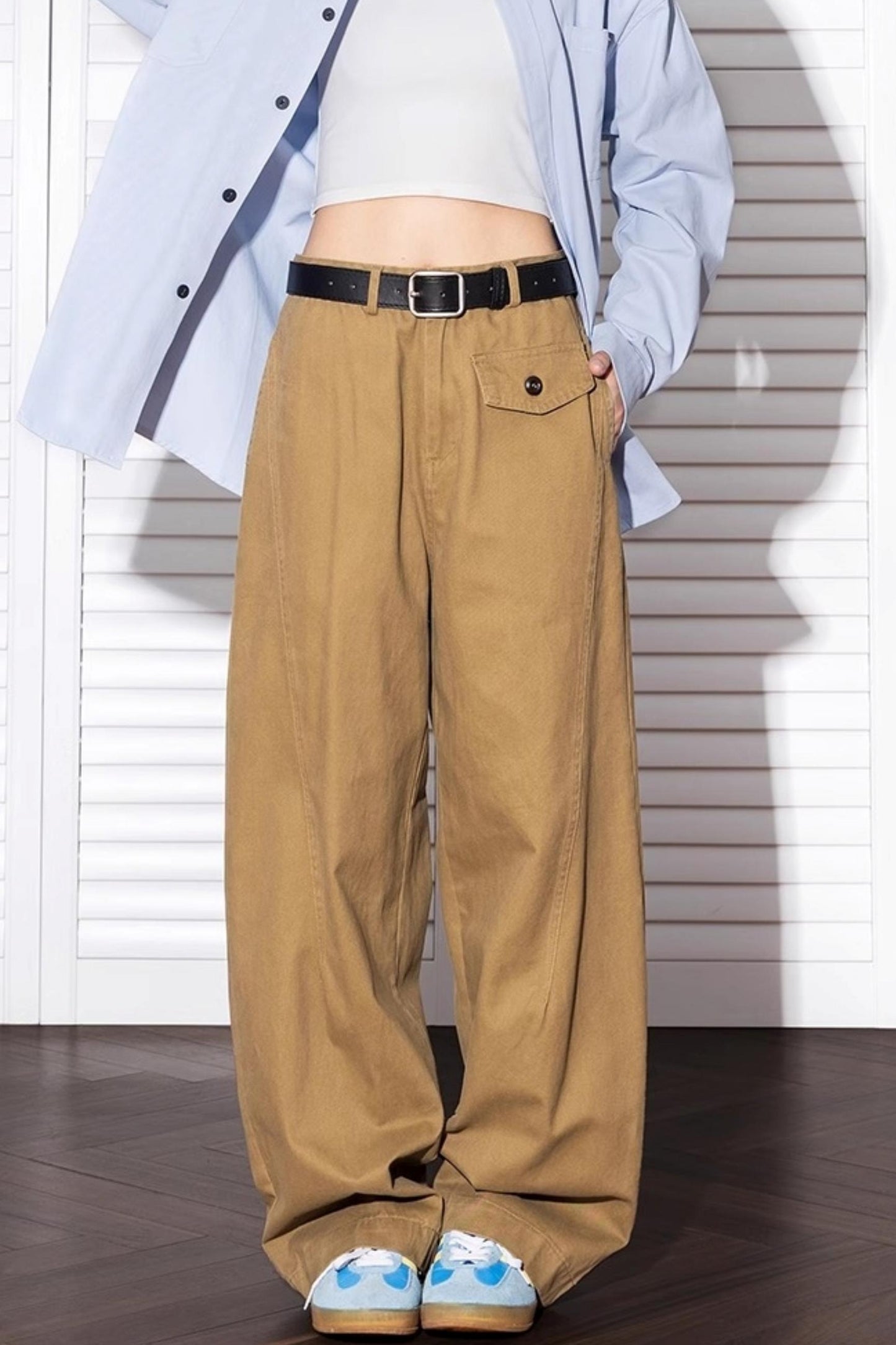 Summer Wide-Leg Cotton Trousers