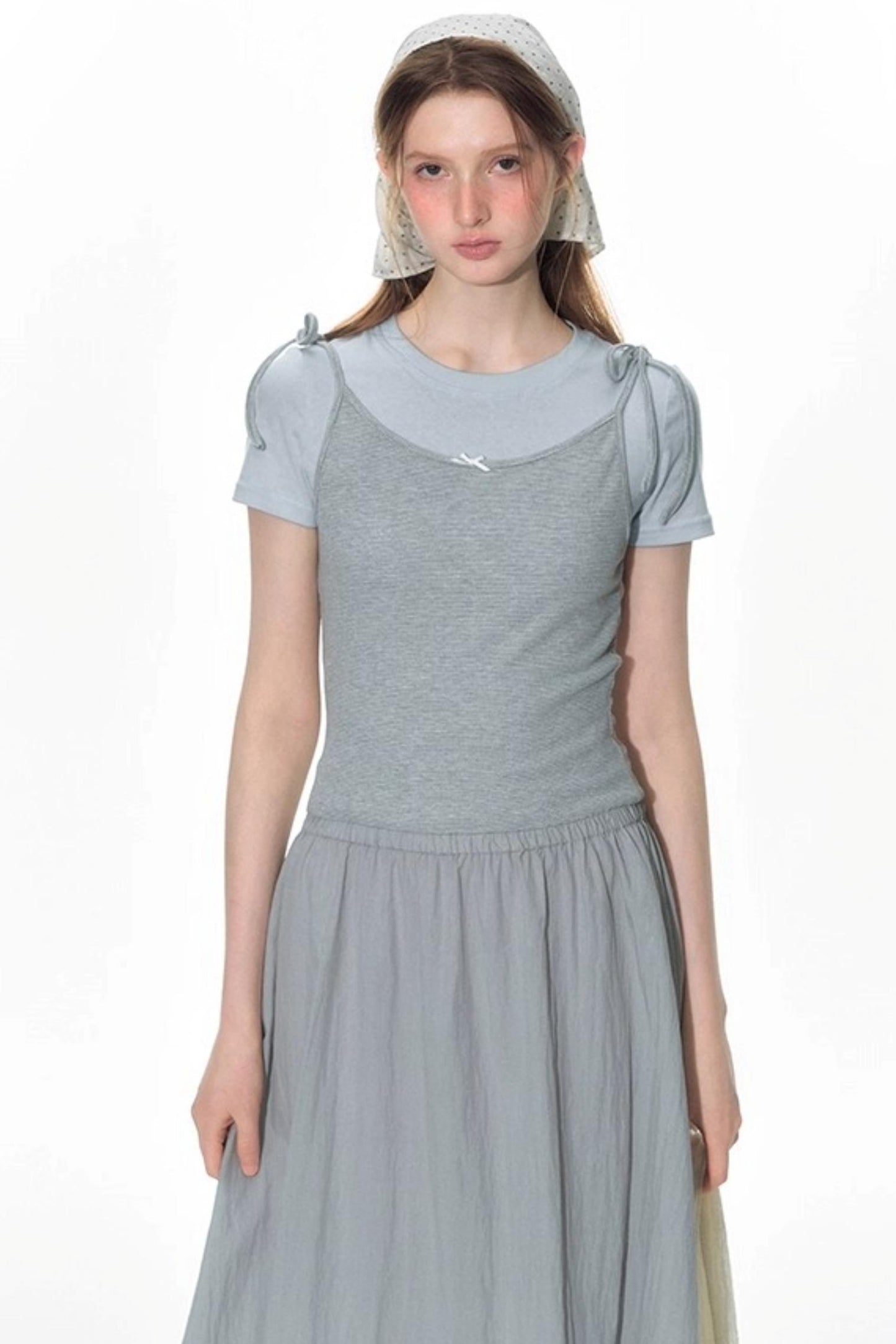 Nap Lace Stitched Short Sleeve T-Shirt Set