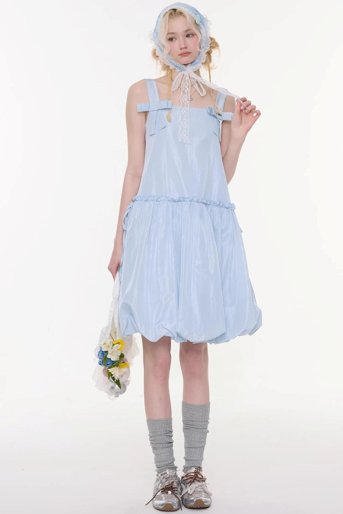 Summer Blue Bow-Tie Dress