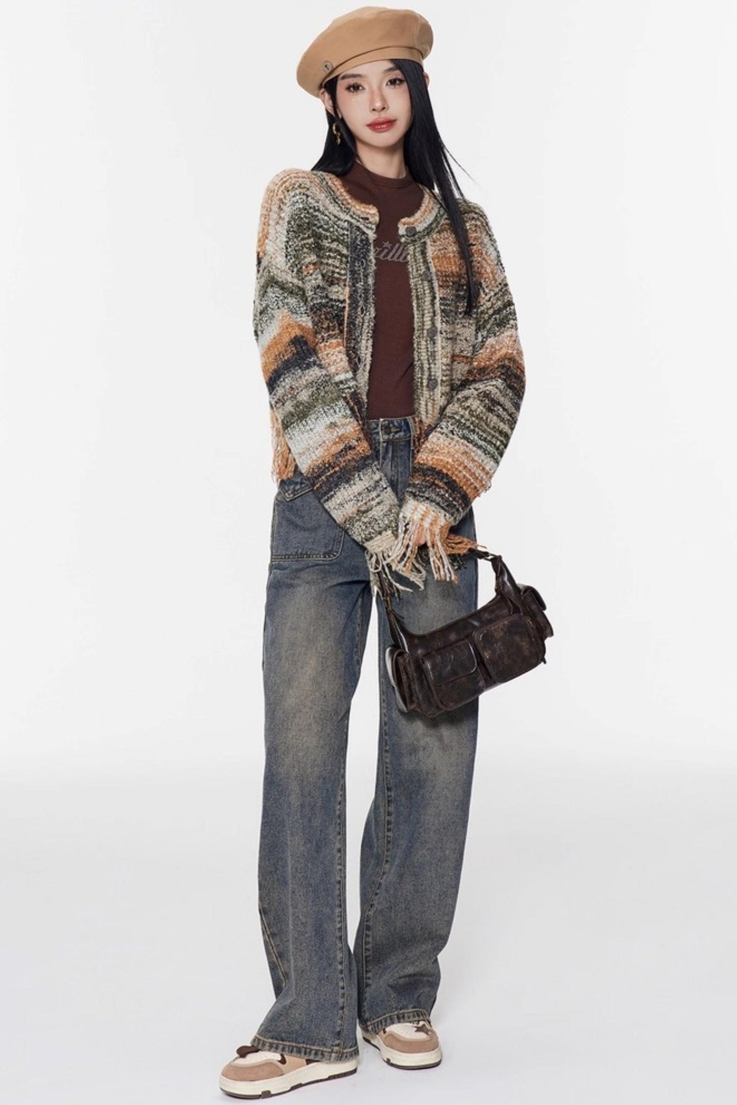 Vintage Gradient Knitted Cardigan