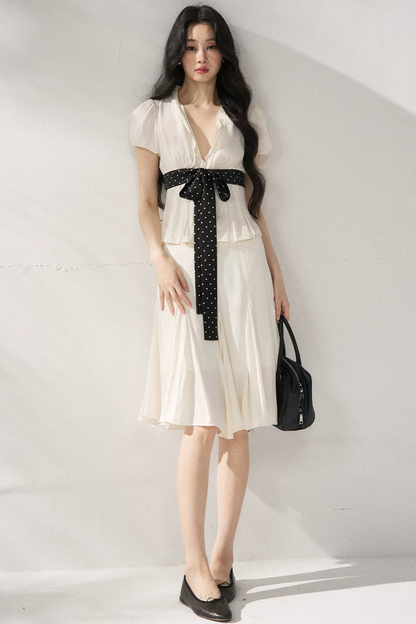 Tie Waist V-Neck Top