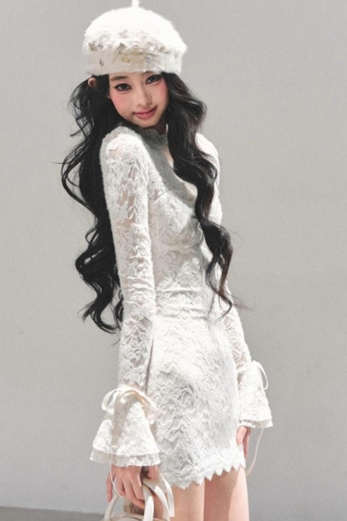 French Lace Mesh Dress