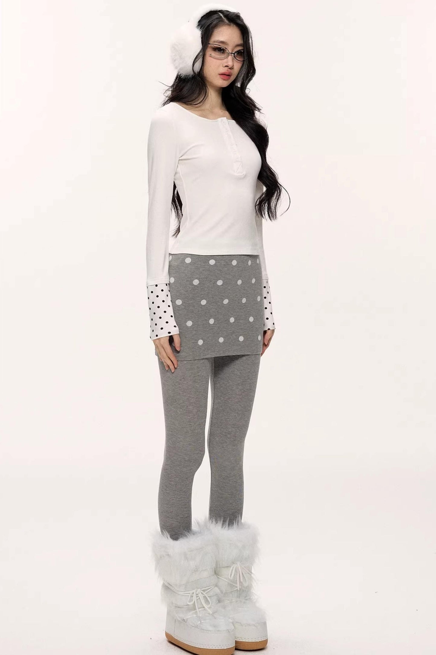 Zircon Polka Dot Knit Top