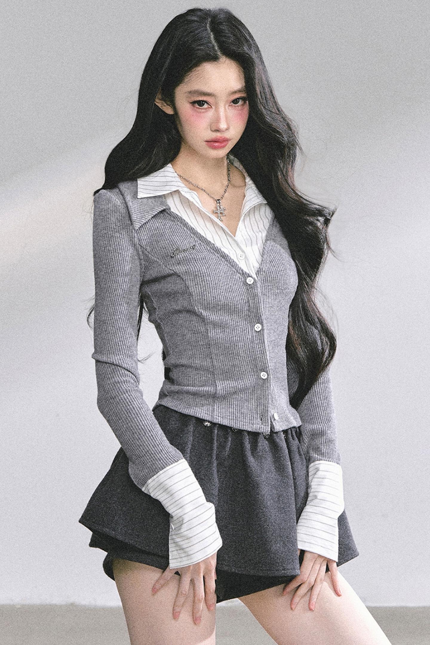 Slimming Long-Sleeved Knitted Top