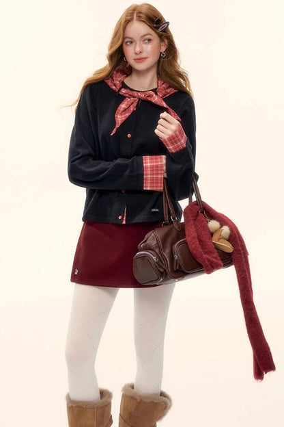 Wool Blend Plaid Sweater