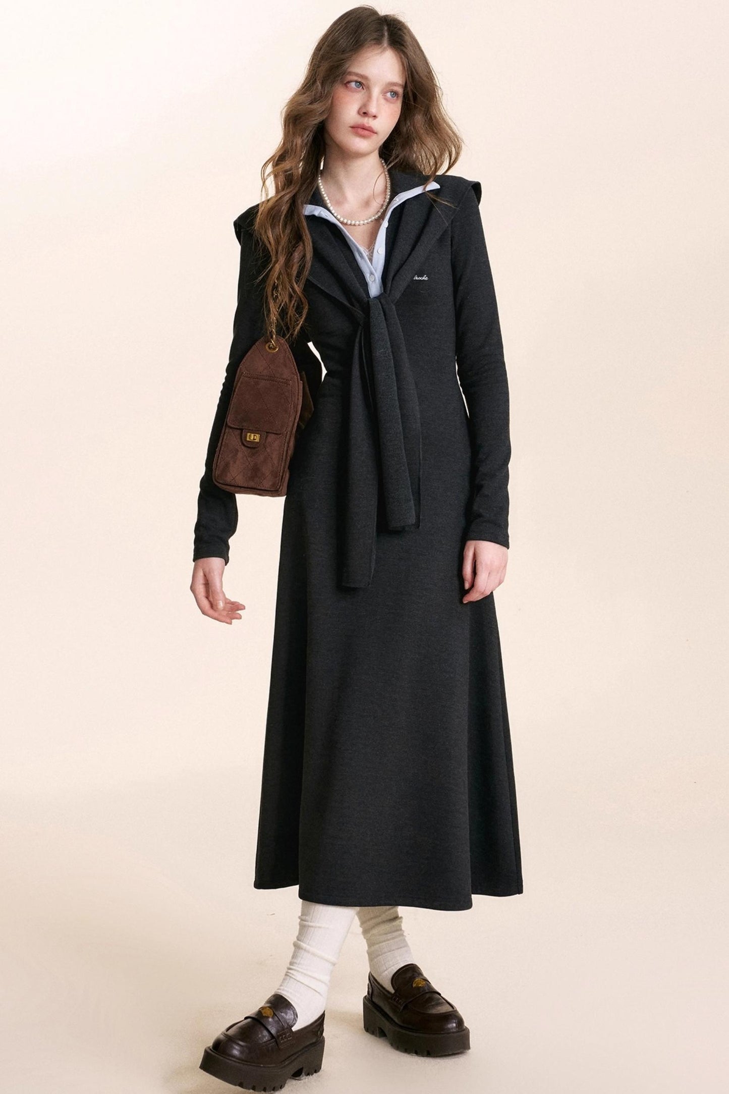 Lace-Up Knitted Dress