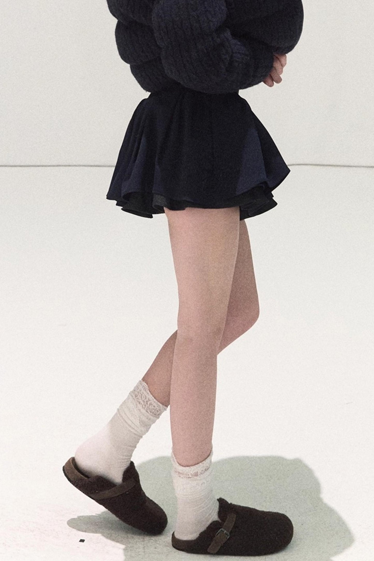 Plaid Color-Blocked A-Line Skirt