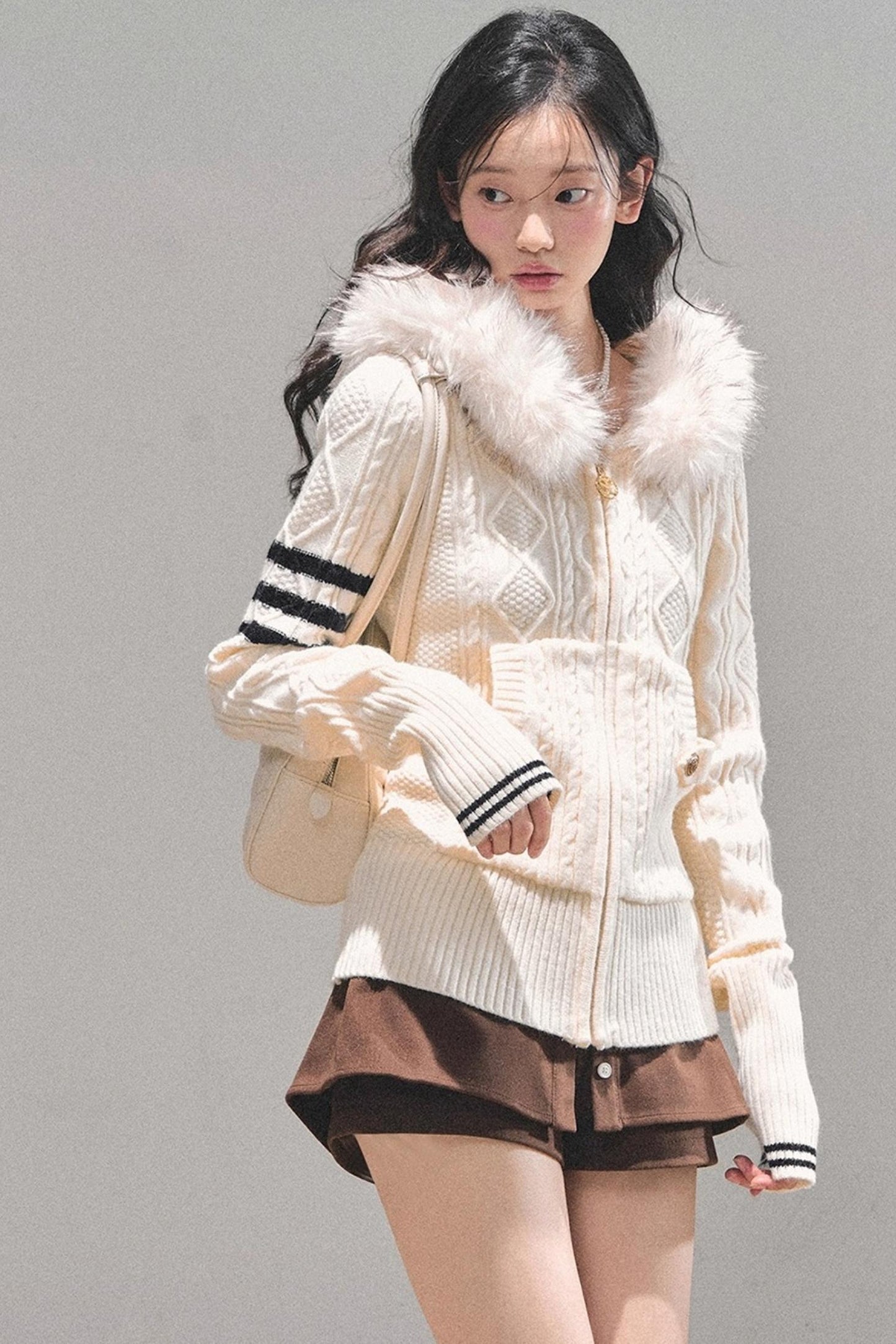 American-Style Hooded Knit Sweater
