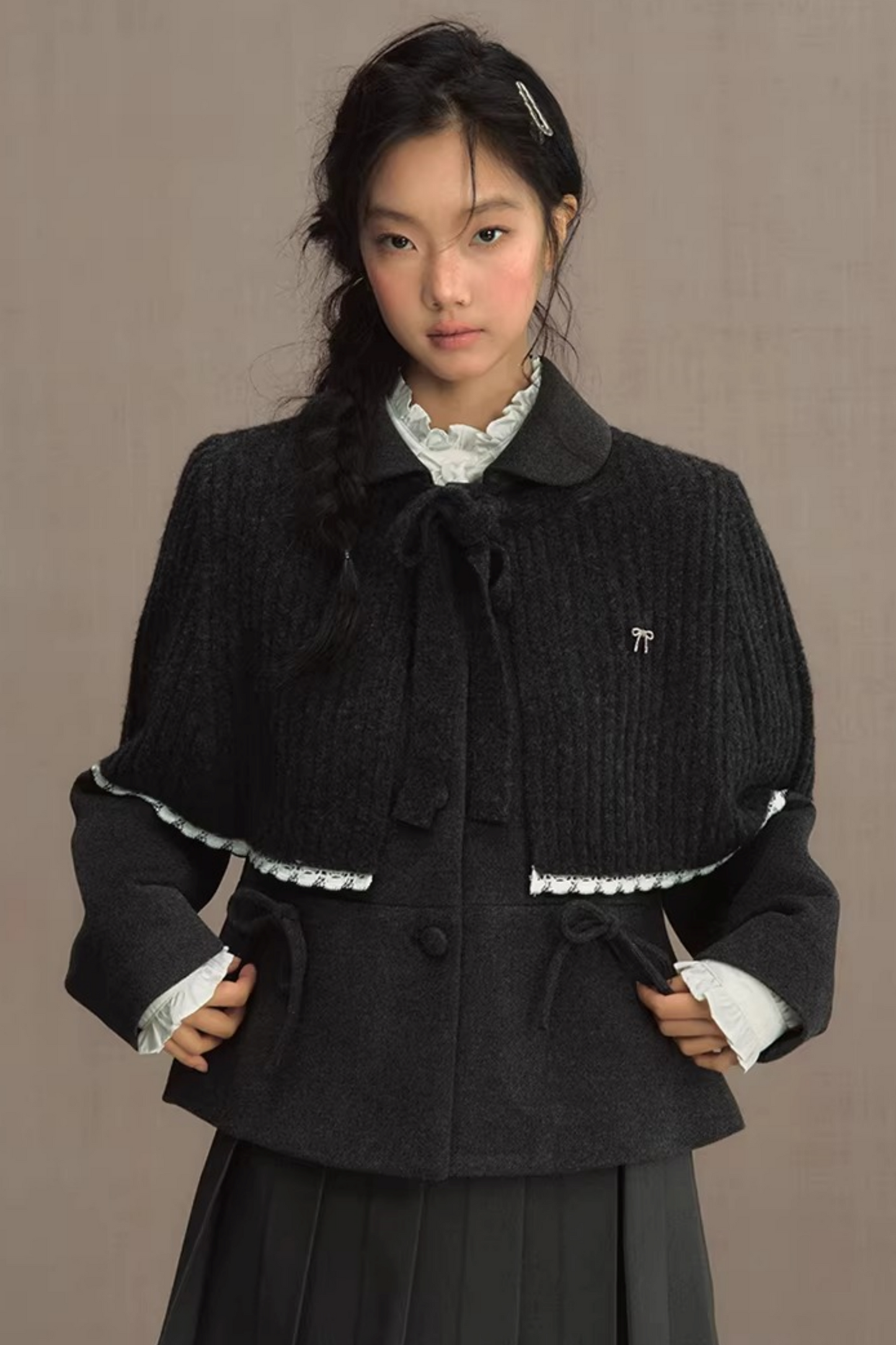 Retro Woolen Doll Collar Blazer