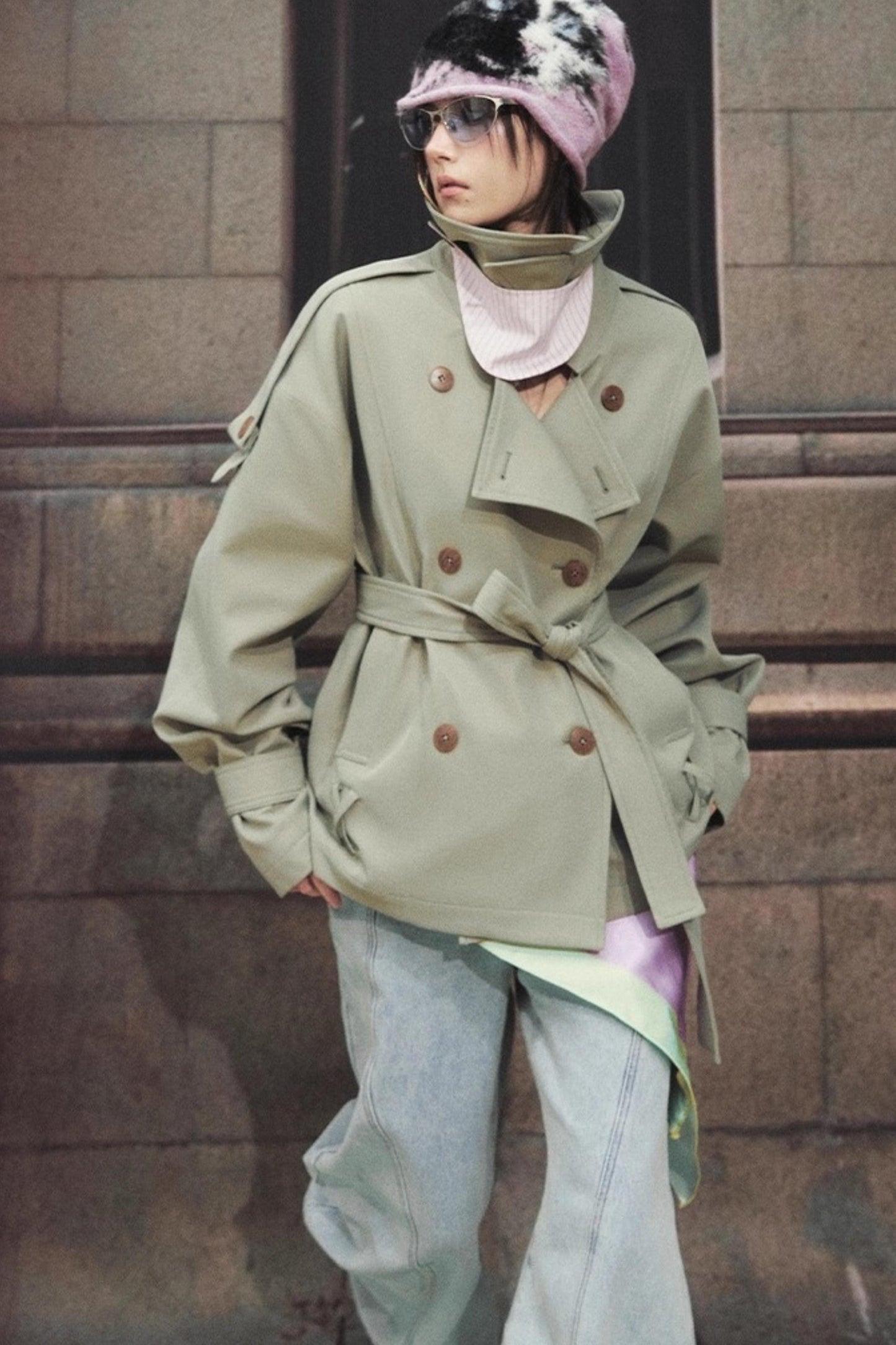 Classic Stand-Up Collar Trench Coat