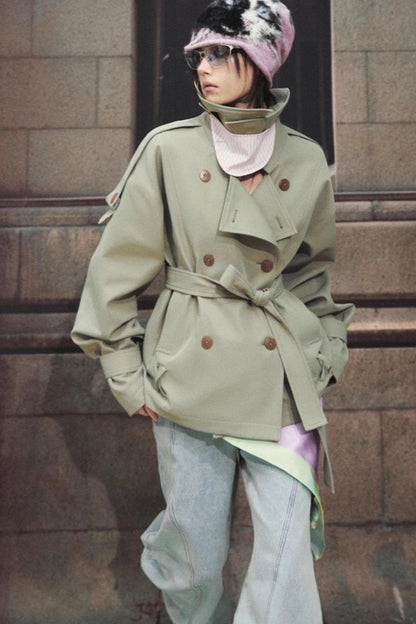 Classic Stand-Up Collar Trench Coat