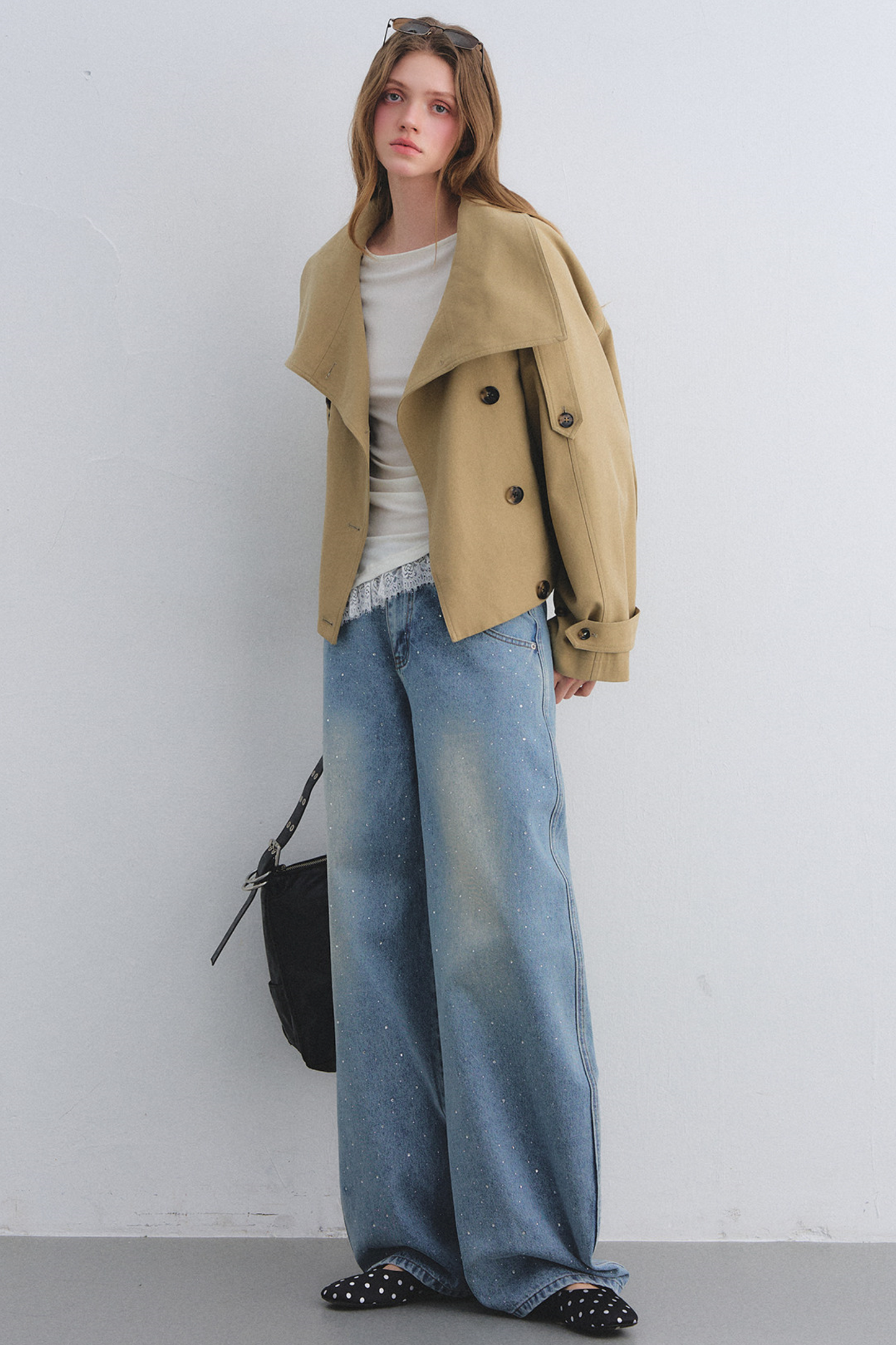 Flower Bud Cocoon Jacket Jeans Set-Up