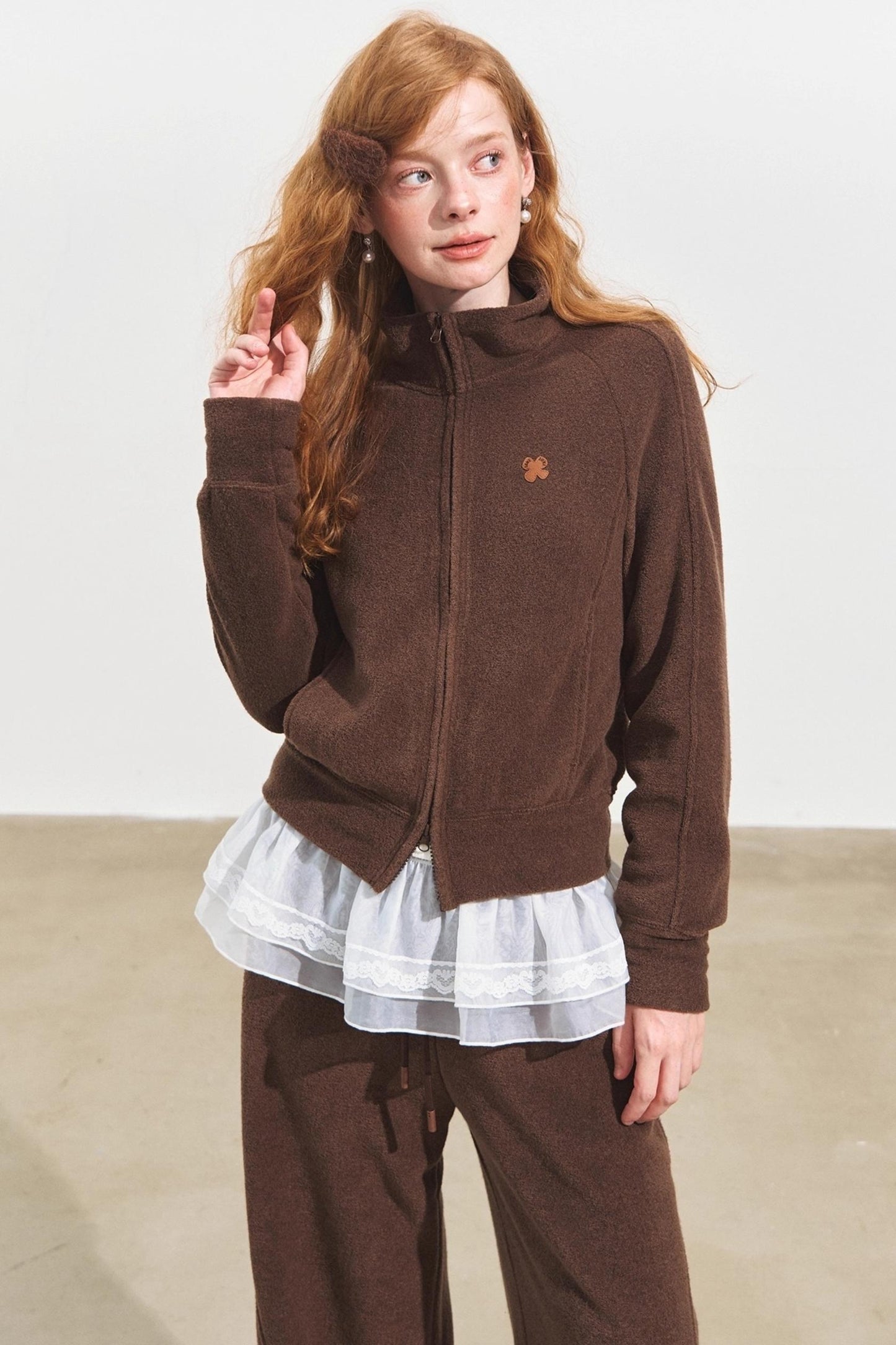 Rice Fleece Zip Jacket Set-Up