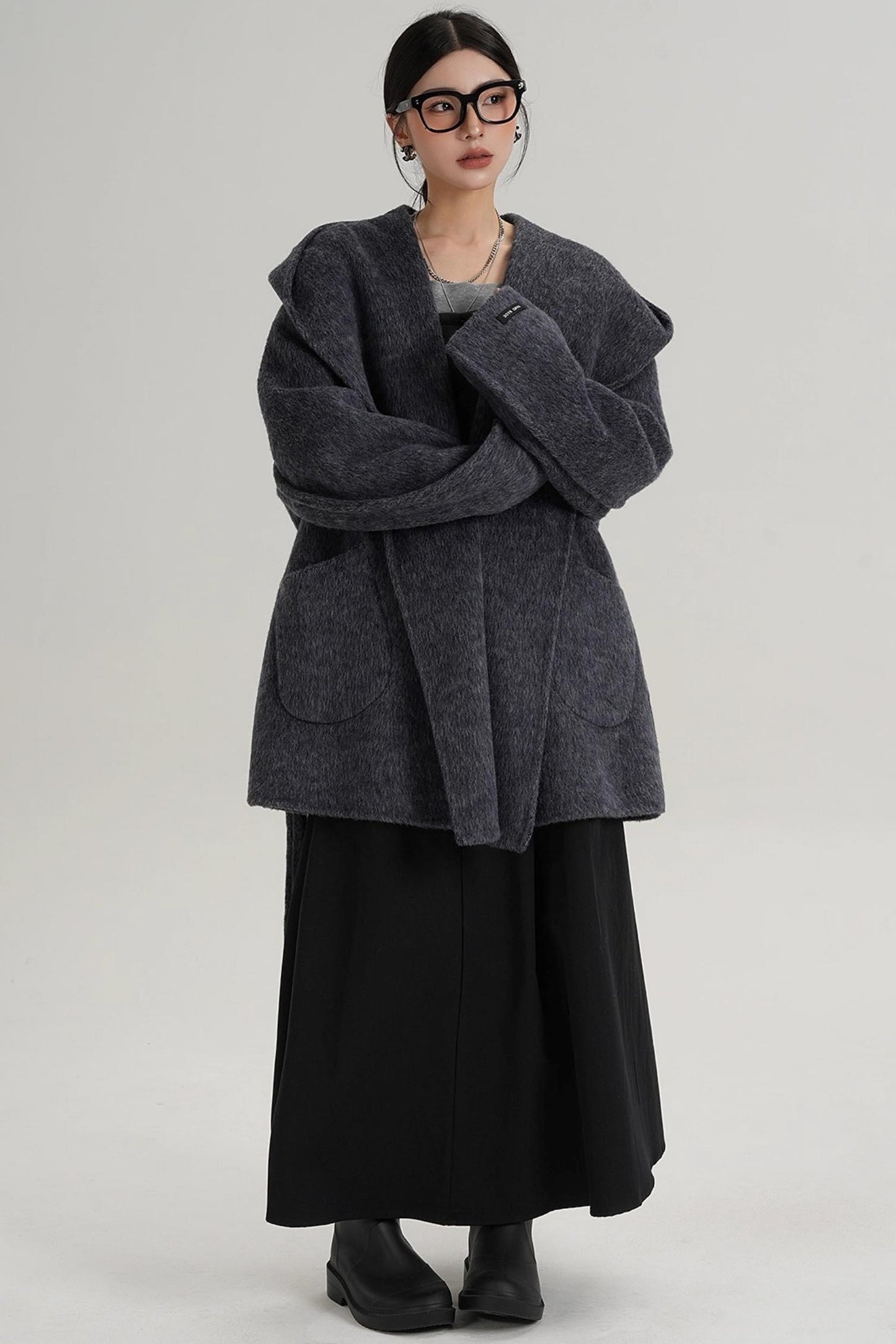 Autumn Hooded Woolen Coat