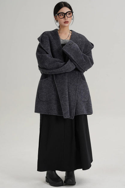 Autumn Hooded Woolen Coat