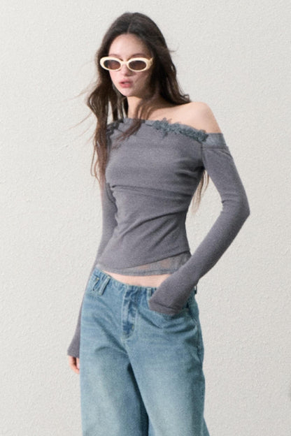 Elegant One-Shoulder Tops Set-Up