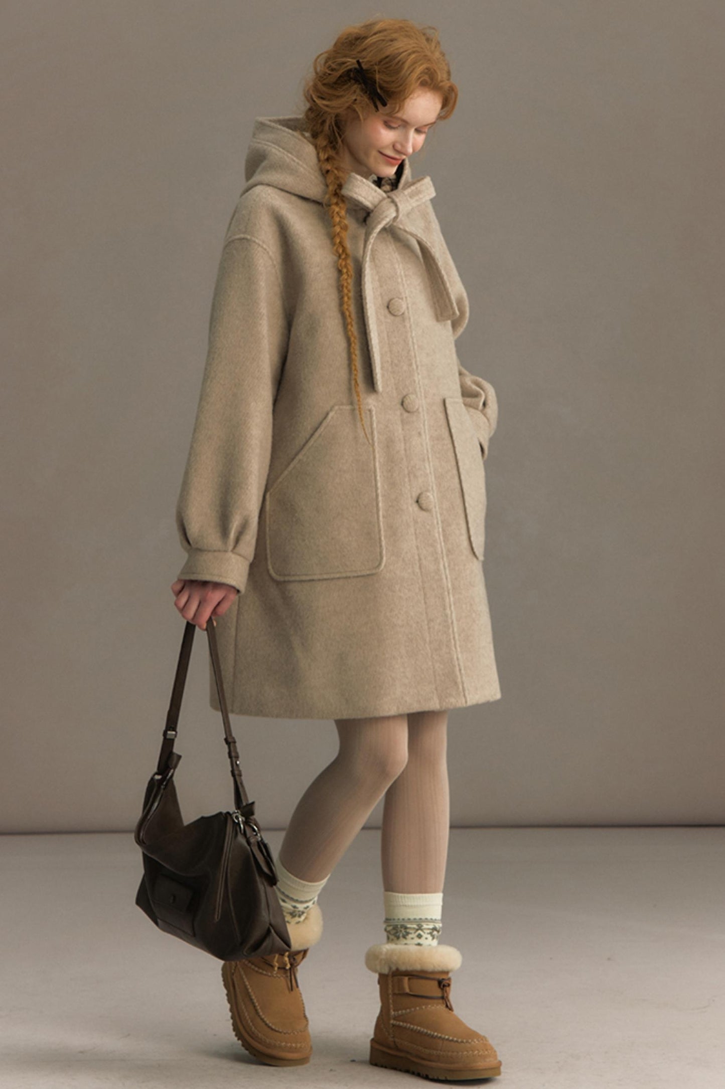 Snow Night Hooded Woolen Jacket