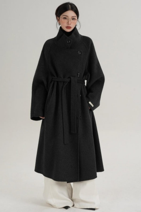 Elegant Charcoal Wool Coat