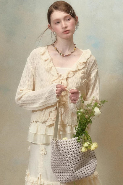 Floral Ruffle Cardigan