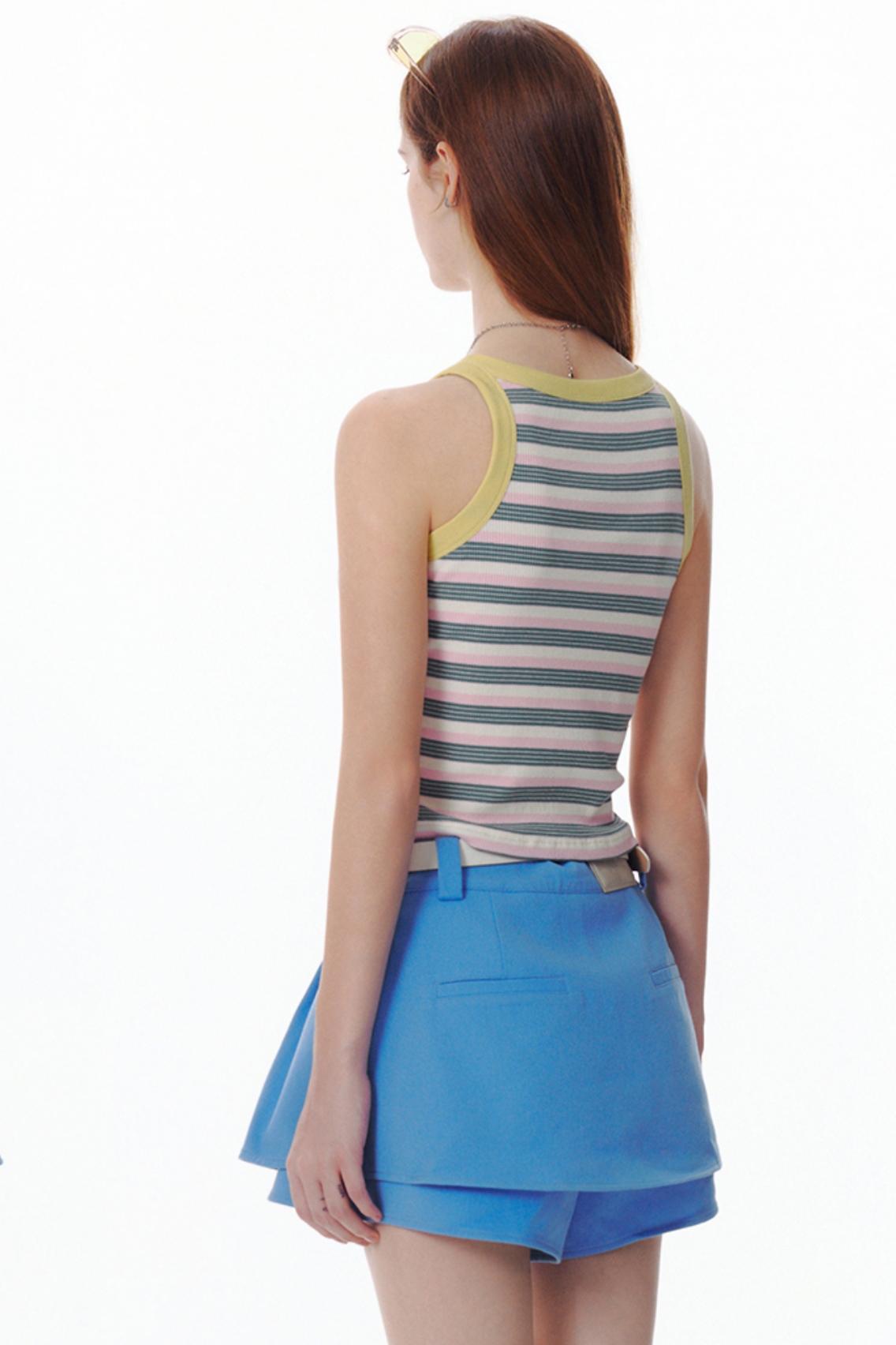 Summer Colorblock Striped Tank Top