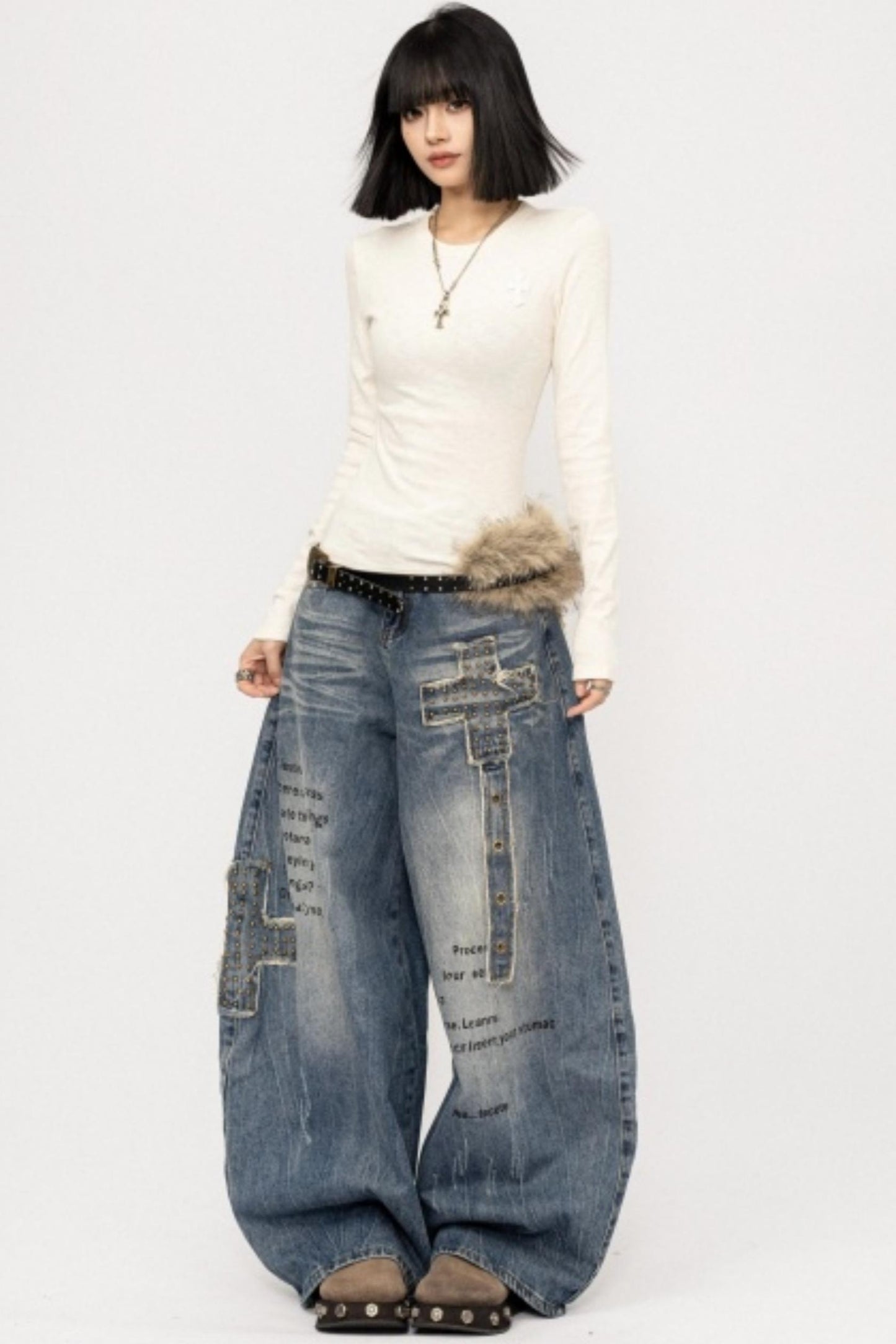 Retro Black Slim-Fitting Top