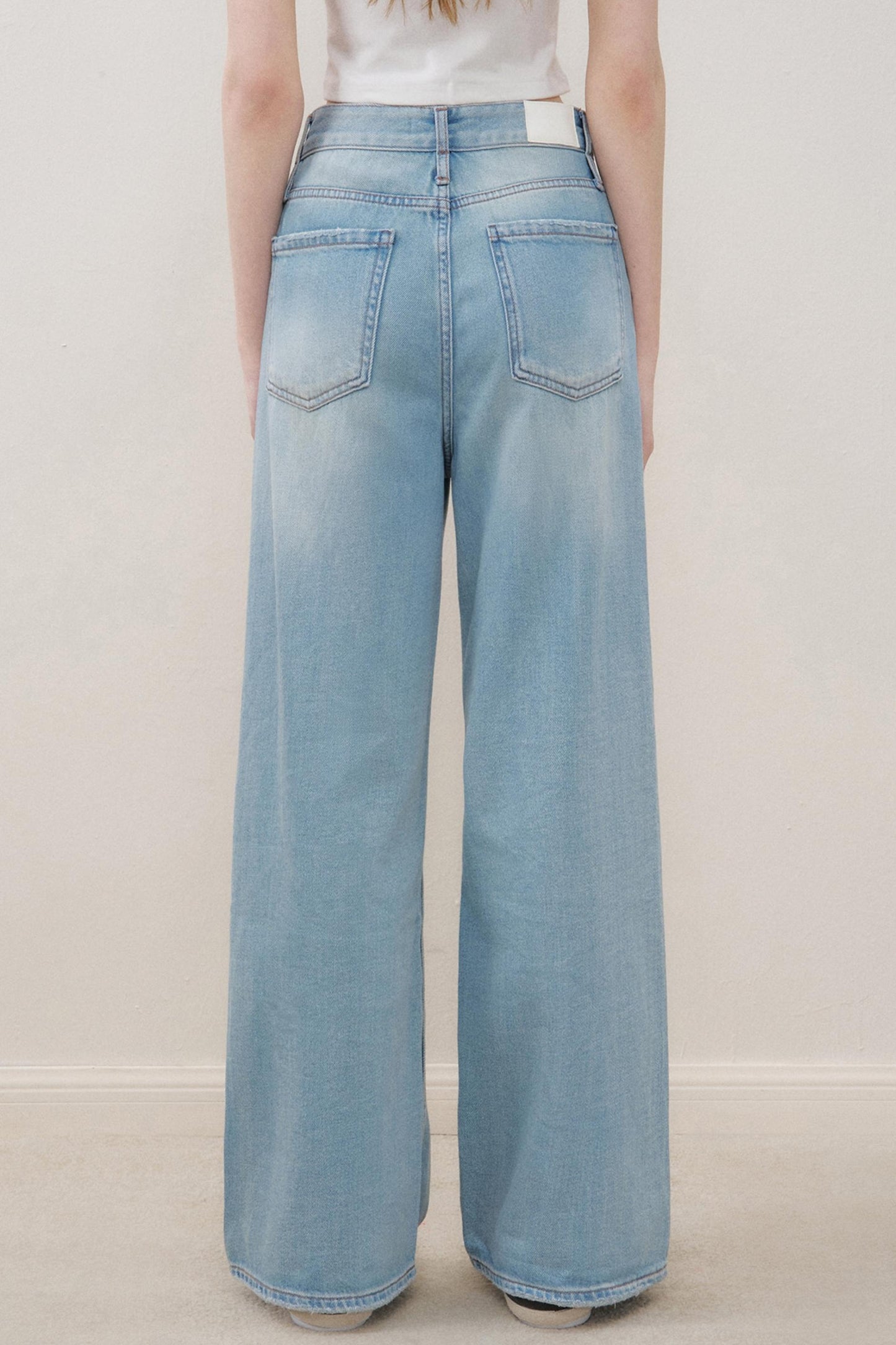 High-Waist Denim Trousers