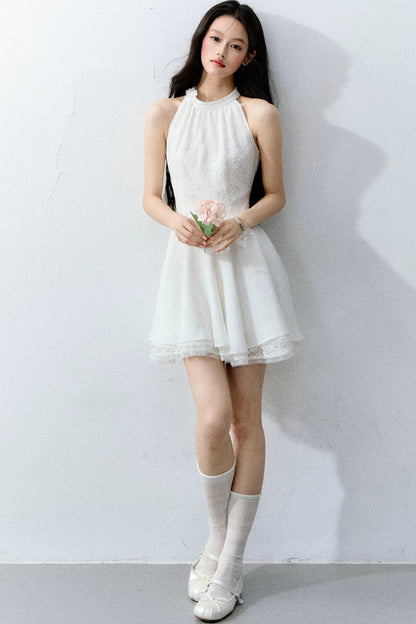 Florales Spitzenkleid mit Pailletten