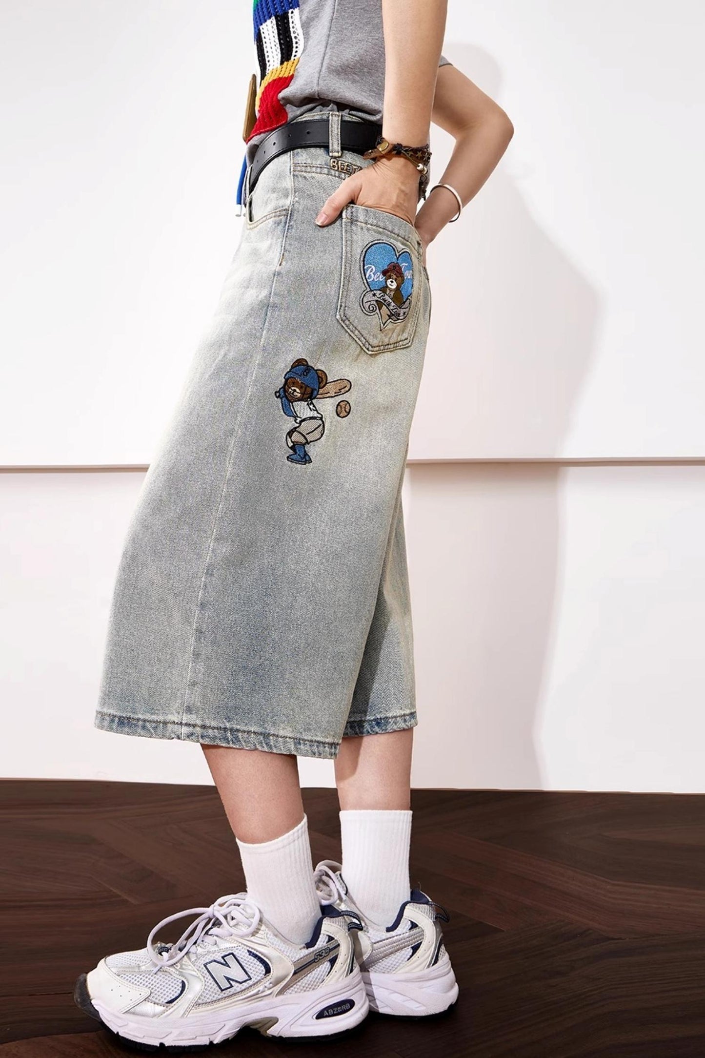 High-Waisted Denim Shorts