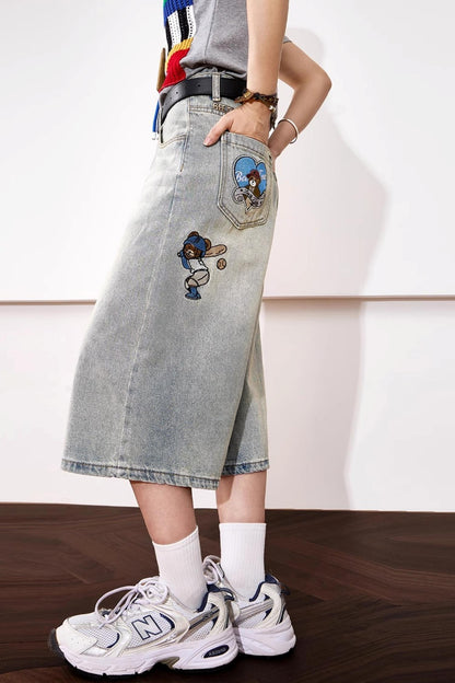 High-Waisted Denim Shorts