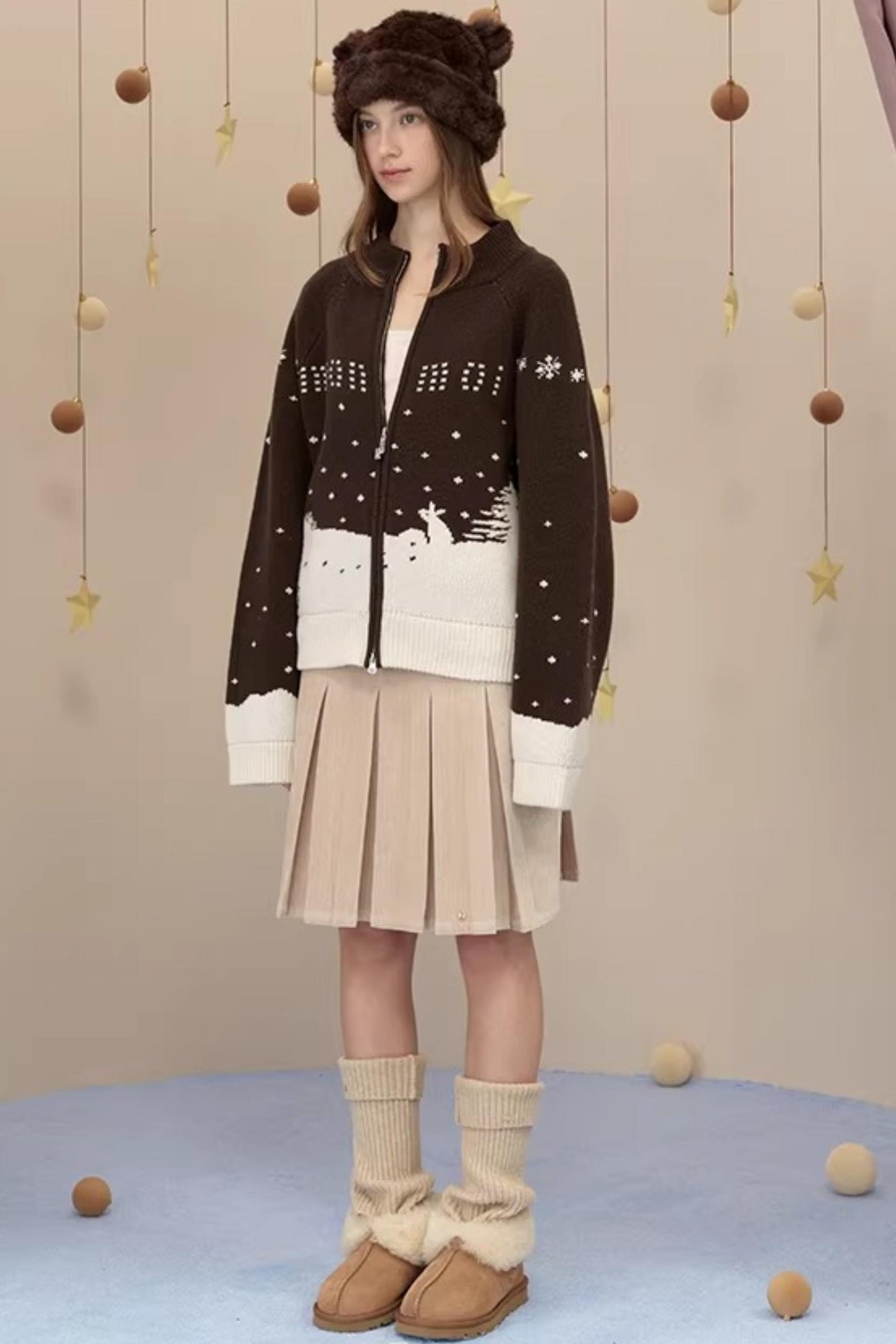 Reversible Suede Pleated Skirt