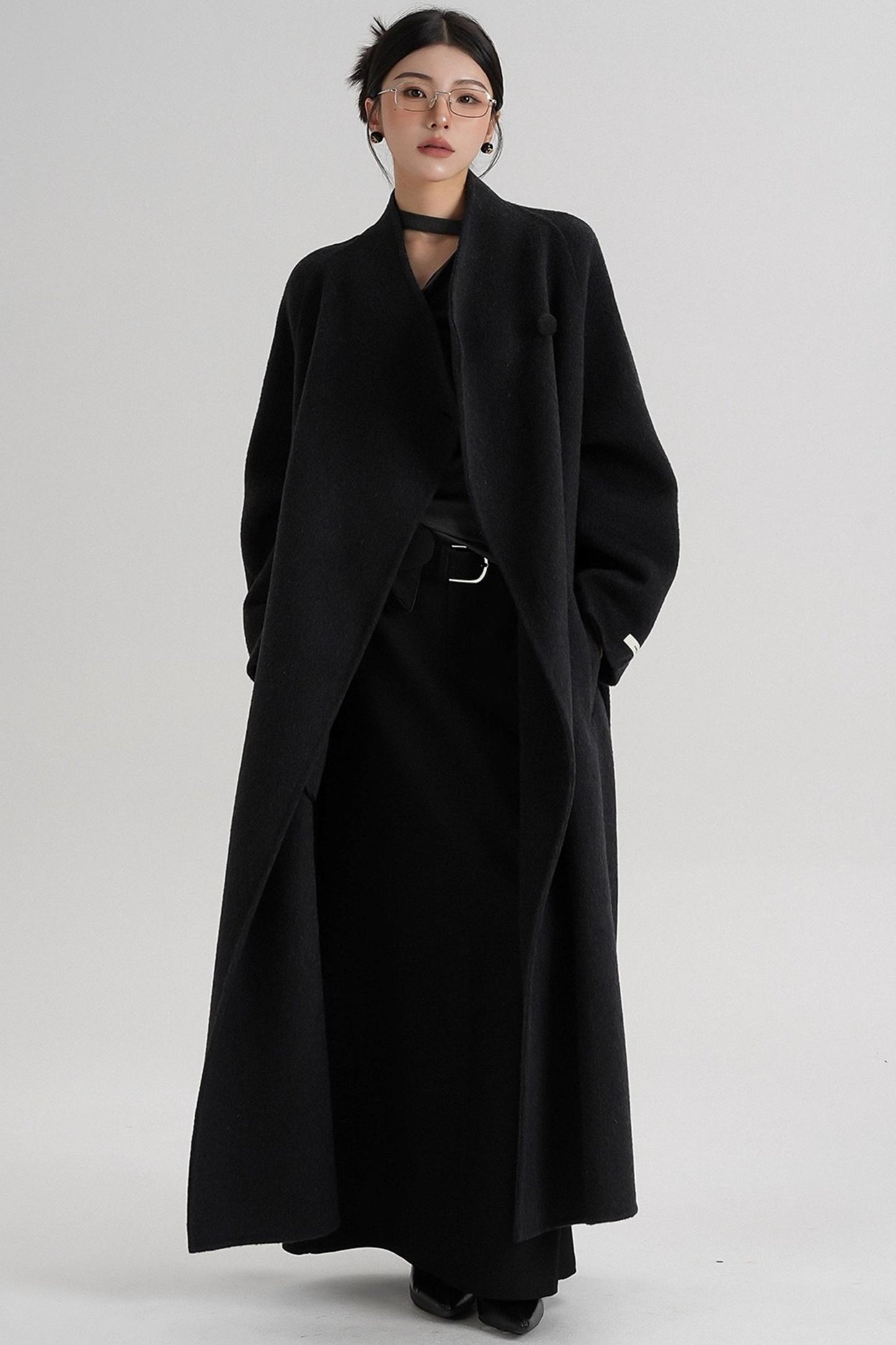 Cross-Body Wool Coat