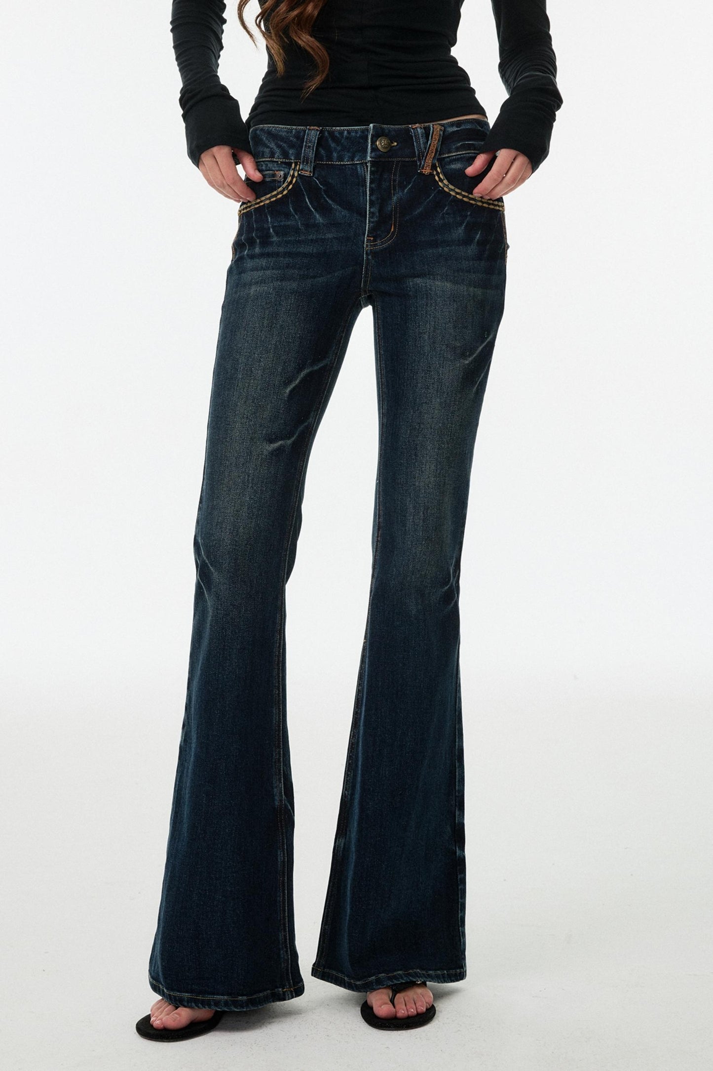 Blue Lightning Bootcut Pants