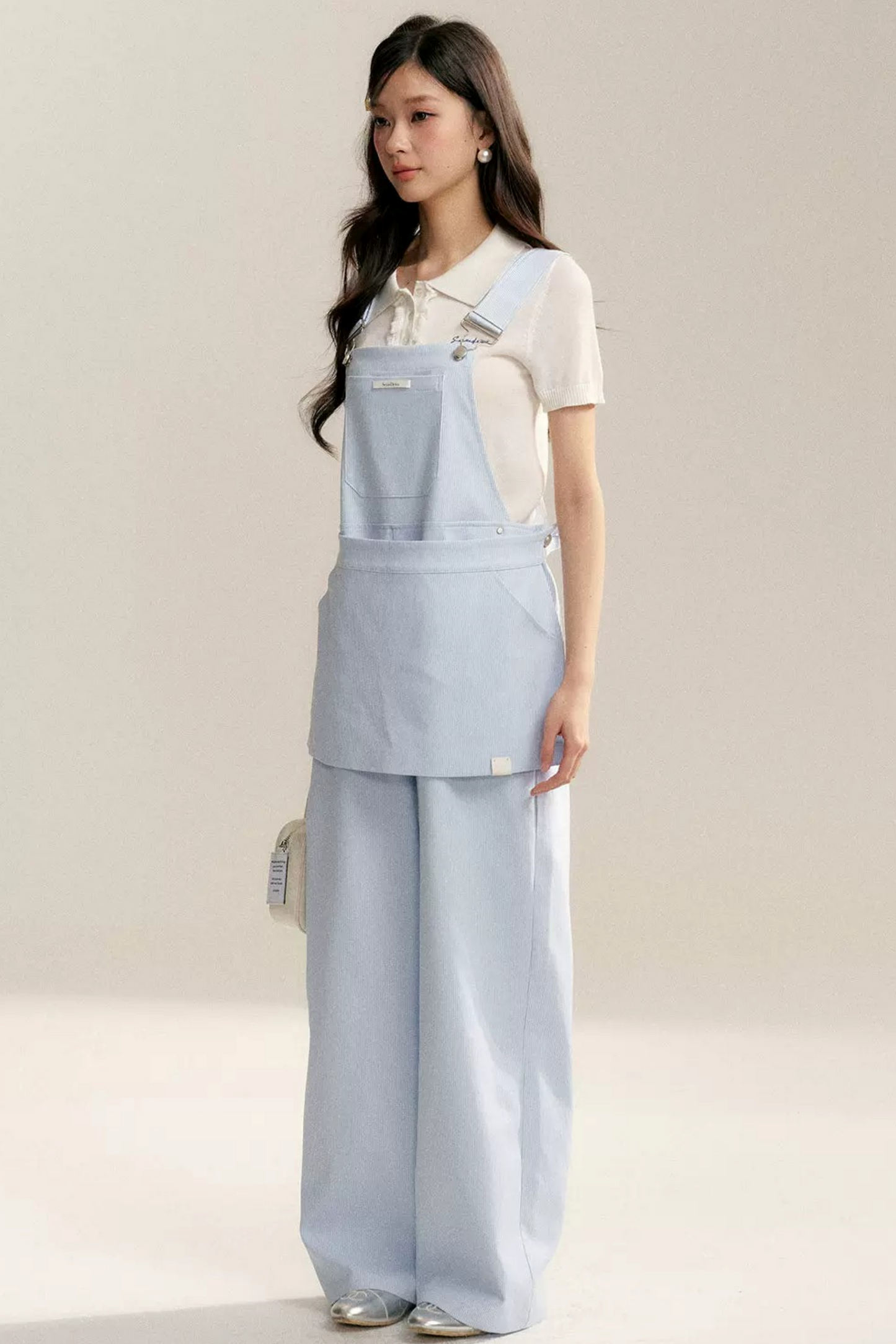 Striped Bib Jumpsuit Set