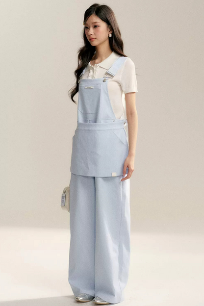 Striped Bib Jumpsuit Set