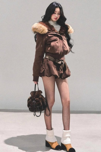 Winter Plush Hooded Coat