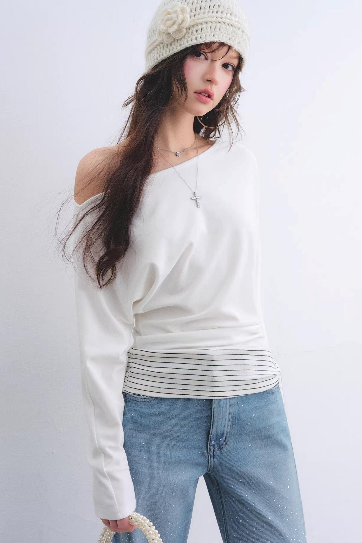Asymmetrical Striped Tie Top