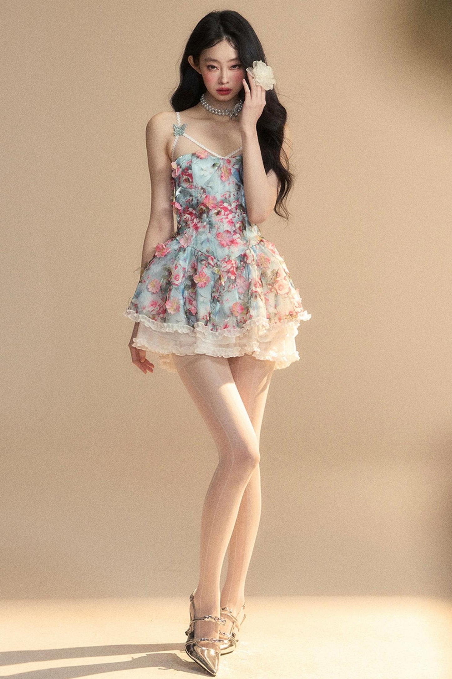 Vintage Floral Garter Dress